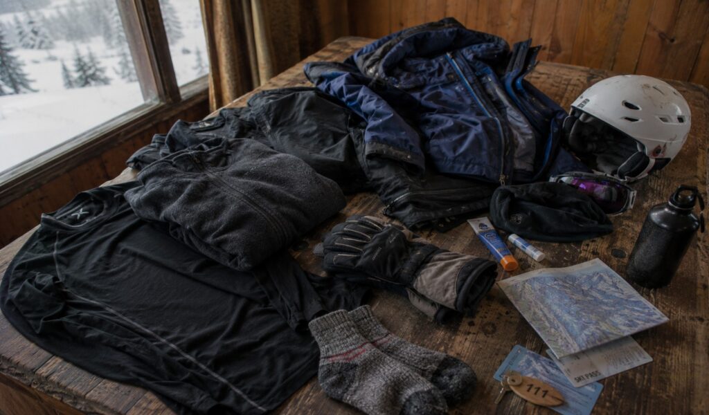 Winter ski clothing layering system