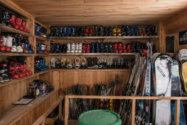 Ski rental equipment and ski shops on the snow in Gulmarg Kashmir