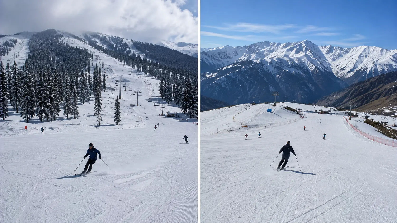 Scenic winter slopes at the best ski resorts in India