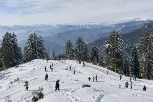 Winter ski slopes at Mahasu Peak in Kufri near Shimla